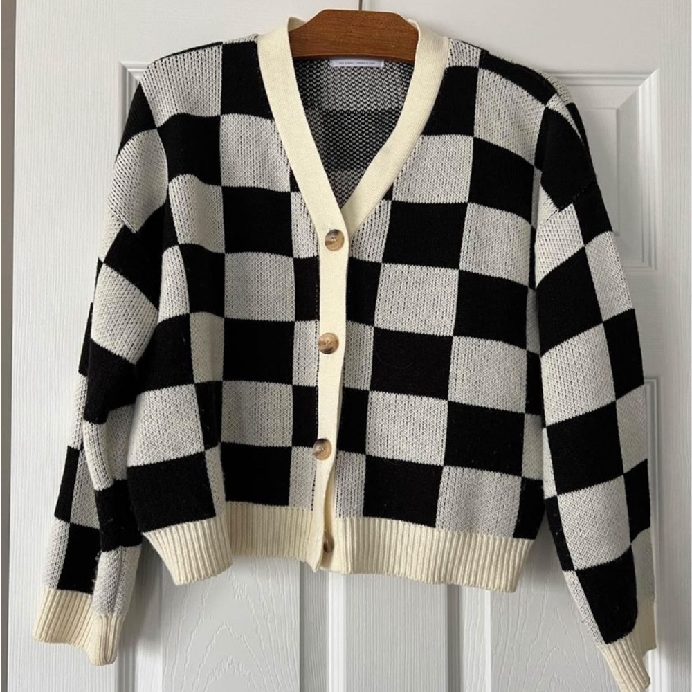 Oak & Fort checkered cardigan